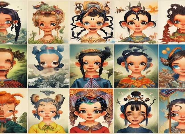 儿童发型图案山海经（儿童发型海报）
