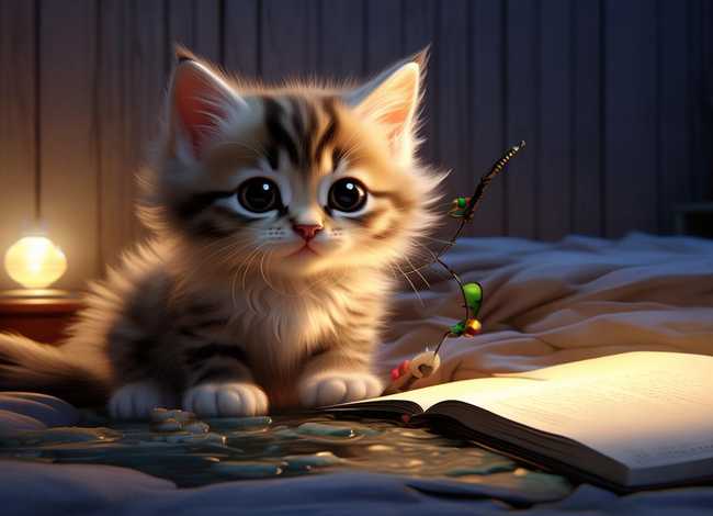小猫钓鱼的故事儿童睡前故事 - 小猫钓鱼的睡前故事视频原文在线听
