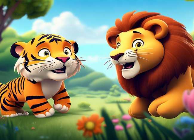 儿童故事动画片老虎和狮子 - 老虎与狮子的故事儿童动画片