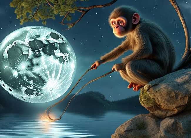 猴子捞月亮故事书(猴子捞月亮故事书图片) 猴子捞月亮故事书(猴子捞月亮故事书图片)