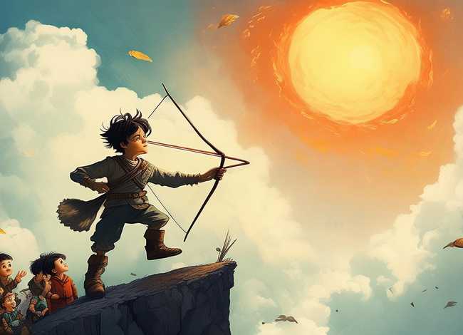 后羿射日儿童绘本、后羿射日儿童绘本图片