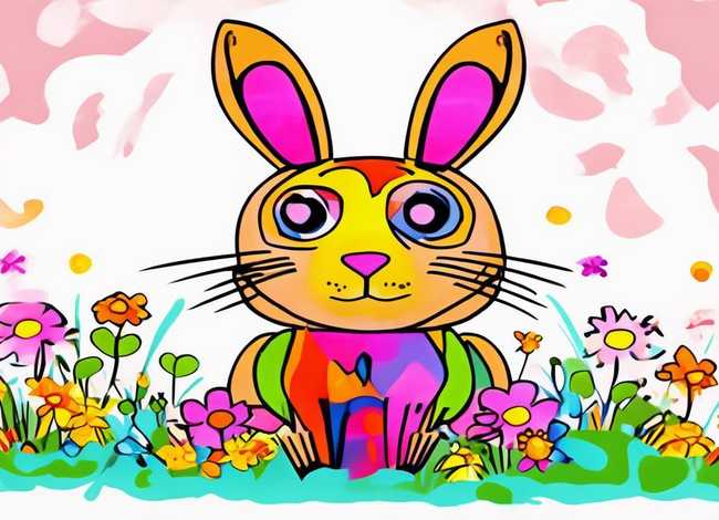 儿童兔子手工画简单 儿童兔子手工画简单图片