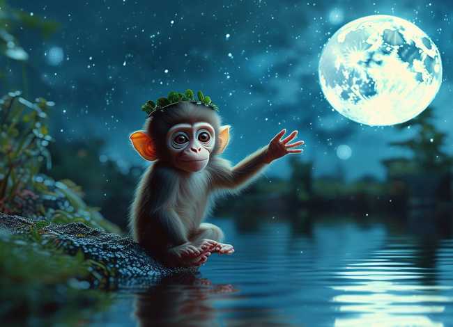 儿童睡前故事猴子捞月亮（幼儿睡前故事猴子捞月亮）