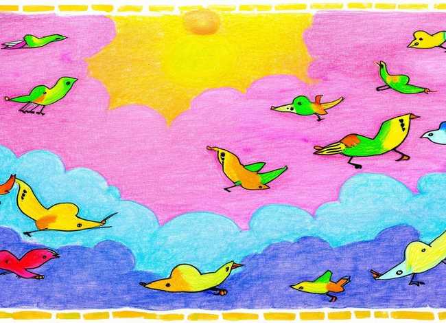 飞鸟儿童绘画 飞鸟儿童绘画图片 飞鸟儿童绘画 飞鸟儿童绘画图片