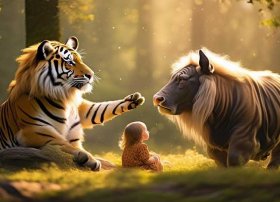儿童睡前故事老虎和野牛 老虎和野牛的故事视频