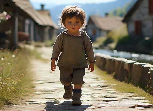 流浪儿童走在村道路口 - 流浪儿童走在村道路口图片 流浪儿童走在村道路口 - 流浪儿童走在村道路口图片