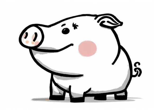 小猪佩奇儿童简笔画，小猪佩奇儿童简笔画无颜色