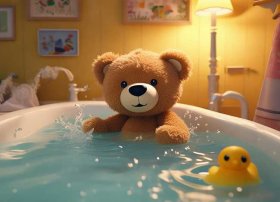 洗澡儿童睡前故事 小熊宝宝绘本故事洗澡