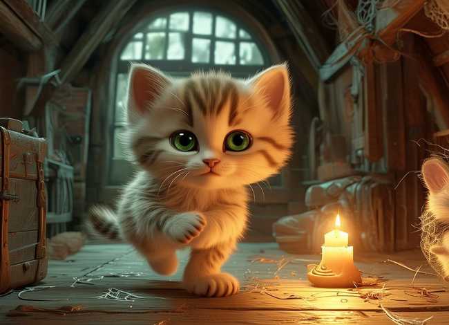 儿童故事图片带字小猫抓老鼠、小猫抓老鼠的故事 听