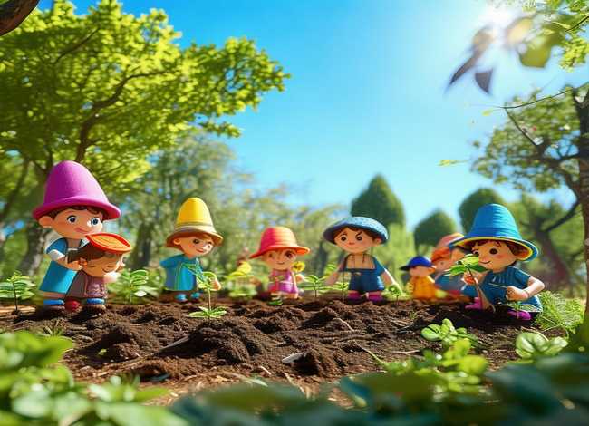 种树童话 - 种树的儿童画 种树童话 - 种树的儿童画