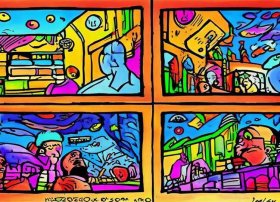 漫画故事简笔画 四宫格、漫画故事简笔画 四宫格图片