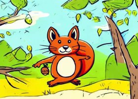 松鼠儿童画、松鼠儿童画法简笔画