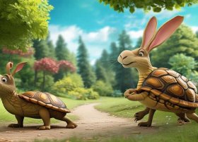 小学作文故事，小学作文故事新编龟兔赛跑