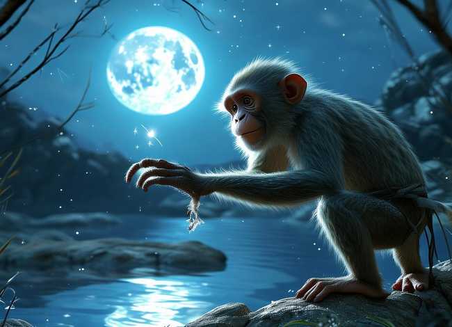 猴子捞月亮故事(猴子捞月亮的故事语音播放) 猴子捞月亮故事(猴子捞月亮的故事语音播放)