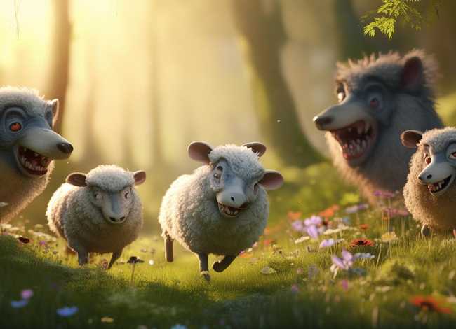 幼儿童话故事大全三只小狼的故事，幼儿故事狼和三只小羊