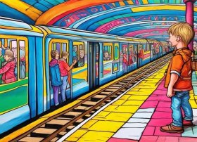 地铁儿童画 地铁儿童画获奖图片