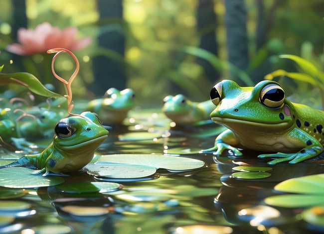 儿童故事小蝌蚪找妈妈情景简笔画 - 小蝌蚪找妈妈故事情节简笔画