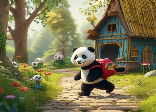 儿童故事3-6岁熊猫上学，小熊猫去上学的故事