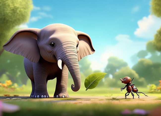 儿童故事蚂蚁和大象的故事，蚂蚁和大象的故事绘本