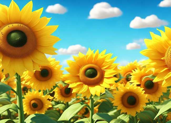 儿童向日葵动画故事（向日葵儿童画作品图片）