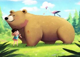 儿童故事熊和鹤，熊和一个小女孩的故事