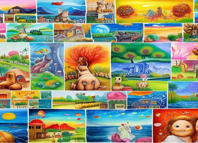 四年级儿童画（4年级最漂亮100幅画）