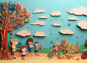 纸雕儿童画 - 纸雕画儿童画