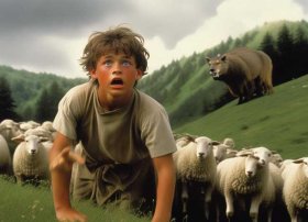 小孩故事狼来了 - 放羊的小孩故事狼来了