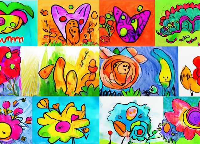 七彩儿童画简单的大全 - 七彩儿童画简单的大全图片