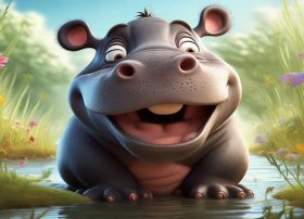 小河马张大嘴巴的卡通图片 - 小河马张大嘴巴的卡通图片可爱