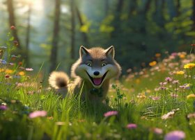 爱吃草的狼儿童故事、狼吃草的寓言故事