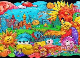 童话故事儿童画作品 童话故事儿童画绘画作品欣赏