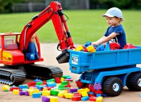 儿童挖掘机和卡车故事；儿童挖掘机智力游戏 挖土机大卡车合作工作1