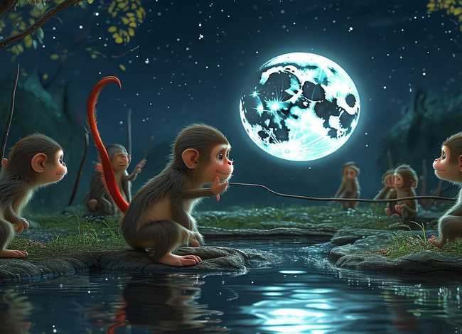 儿童经典睡前故事猴子捞月亮 - 幼儿睡前故事猴子捞月亮 儿童经典睡前故事猴子捞月亮 - 幼儿睡前故事猴子捞月亮