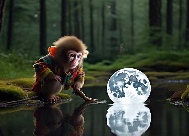 睡前故事小猴子捞月亮，宝宝睡前故事小猴子捞月亮朗诵版