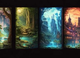 四联故事插画；四联故事插画图片