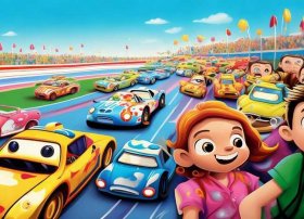 赛车儿童画绘画 - 赛车儿童画绘画教程