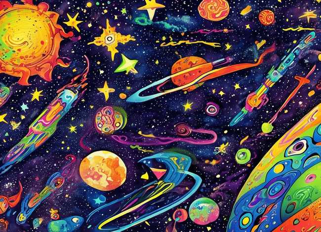 宇宙儿童画图片、宇宙儿童画图片大全