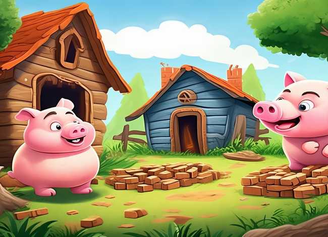 三只小猪儿童故事童话故事；三只小猪故事版