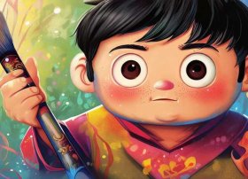 儿童故事咕咚来了神笔马良 咕咚来了故事简笔画