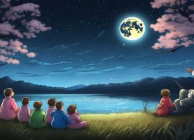 月亮的故事儿歌，关于月亮的儿歌,故事,古诗