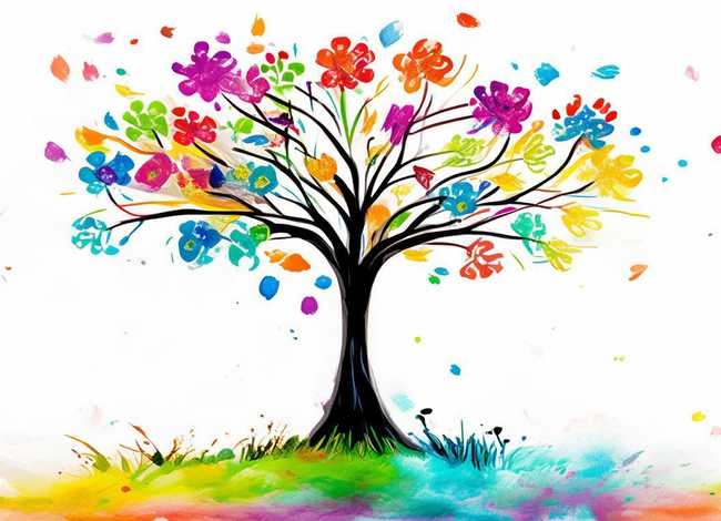 儿童花树简笔画，儿童画花树简笔画