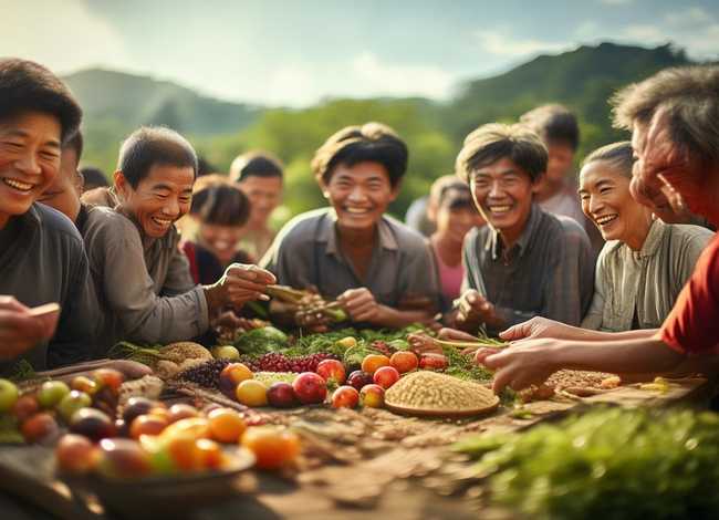 一起分享劳动成果；一起分享劳动成果的成语