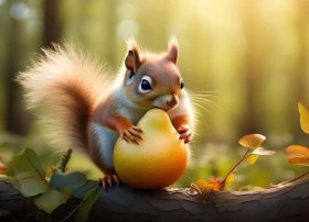 小松鼠捡梨子的故事、小松鼠捡梨子的故事视频