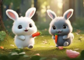 儿童故事小白兔和小灰兔2、小白兔和小灰兔故事视频 动画故事