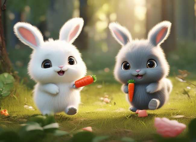 儿童故事小白兔和小灰兔2、小白兔和小灰兔故事视频 动画故事