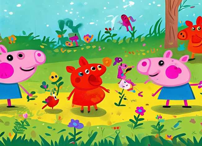 小猪佩奇儿童画图片、小猪佩奇儿童画图片大全