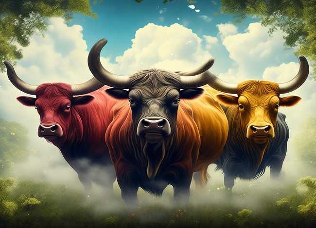 三头牛的故事、三头牛的故事幻灯片背景图