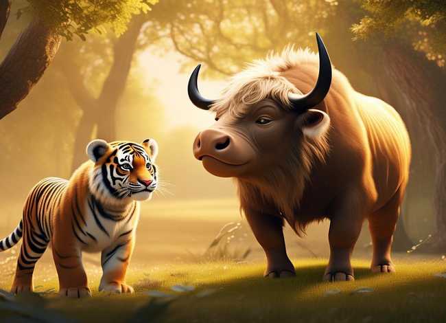 儿童睡前故事老虎与野牛，故事大全 睡前故事老虎与公牛