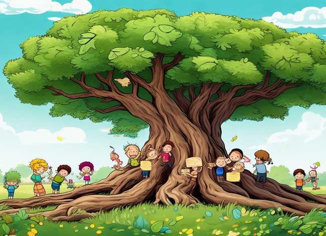 大树的故事儿童画 - 大树的故事绘画图片 幼儿园